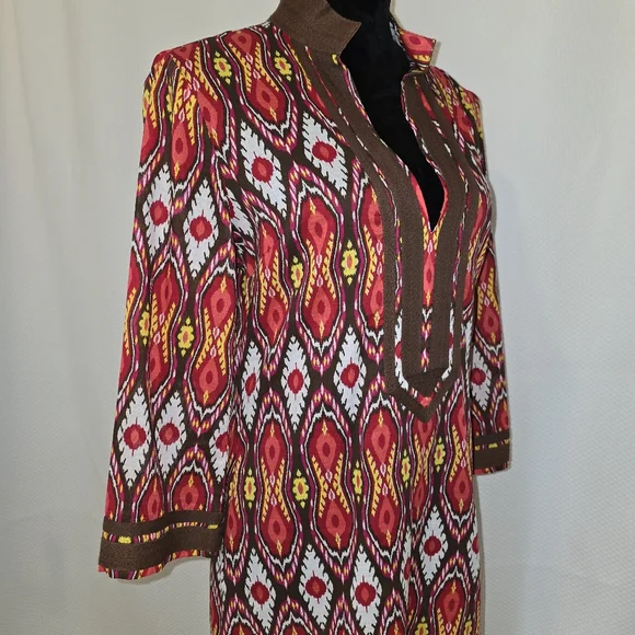 Tory Burch Ikat Print Tunic Dress Size 6 - Picture 3 of 8